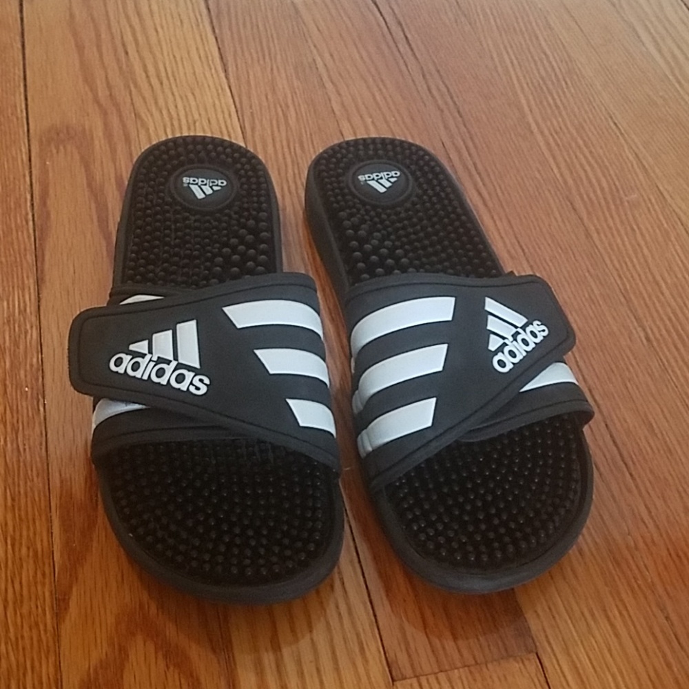 Classic Adidas slip on sandals